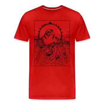 Tiger Falcon Concept - Männer Premium Bio T-Shirt - Rot - Vorne - Damien (186cm)
