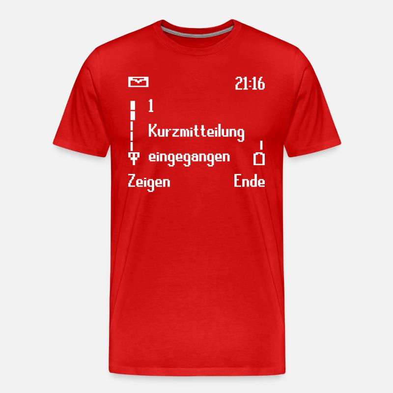 Retro Handy - Männer Premium Bio T-Shirt - Rot