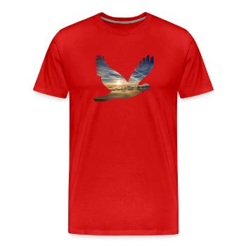 Colombe de la paix Colombe Paix Liberté Paix Paix - T-shirt bio Premium Homme - rouge - Devant - Damien (186cm)
