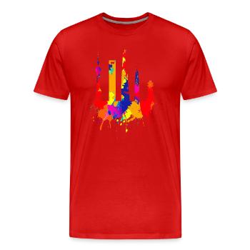 Shanghai Skyline Chine Couleurs Colorées Asie Amour - T-shirt bio Premium Homme - rouge - Devant - Damien (186cm)