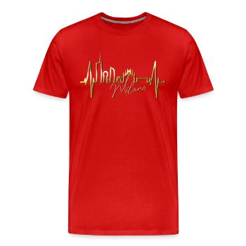 Mailand Skyline Italien Herzschlag Fan Love Milano - Männer Premium Bio T-Shirt - Rot - Vorne - Damien (186cm)