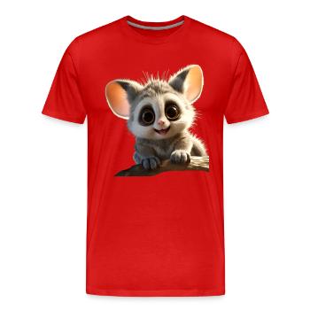 Galago Bush Baby Monkey Galagos Monkey Cute Galago - Men's Premium Organic T-Shirt - red - Front - Damien (186cm)