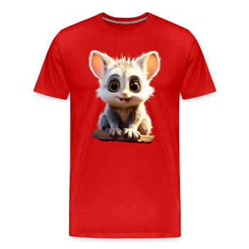 Galago Bush Baby Monkey Galagos Monkey Cute Galago - Men's Premium Organic T-Shirt - red - Front - Damien (186cm)