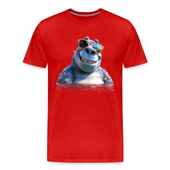 Hippopotamus Hippopotamus Hippopotamus Hippop - Men's Premium Organic T-Shirt - red - Front - Damien (186cm)