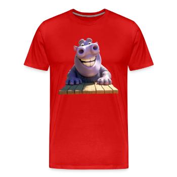 Hippo Hippo Papa Hippopotamus Cool Hippo - Men's Premium Organic T-Shirt - red - Front - Damien (186cm)