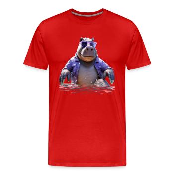 Hippopotamus Hippopotamus Hippopotamus Hippop - Men's Premium Organic T-Shirt - red - Front - Damien (186cm)