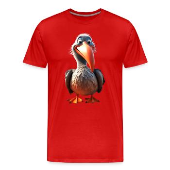 Pelikan Wasservogel Pelican Geschenk Süße Pelikane - Männer Premium Bio T-Shirt - Rot - Vorne - Damien (186cm)
