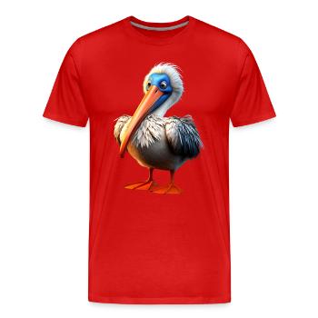 Pelikan Wasservogel Pelican Geschenk Süße Pelikane - Männer Premium Bio T-Shirt - Rot - Vorne - Damien (186cm)