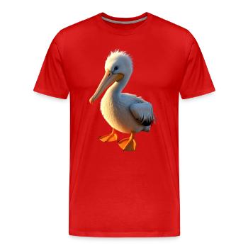 Pelikan Wasservogel Pelican Geschenk Süße Pelikane - Männer Premium Bio T-Shirt - Rot - Vorne - Damien (186cm)