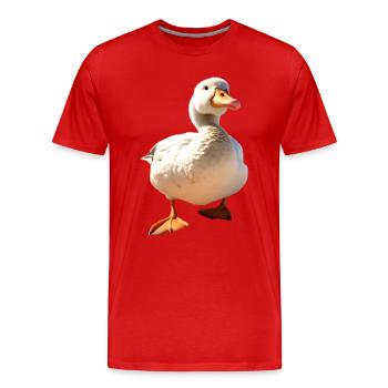 Oie, Oie, Poussin, Oie mignonne, Canard, Petites Oies - T-shirt bio Premium Homme - rouge - Devant - Damien (186cm)