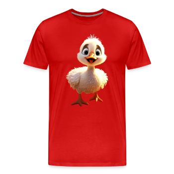Oie, Oie, Poussin, Oie mignonne, Canard, Petites Oies - T-shirt bio Premium Homme - rouge - Devant - Damien (186cm)
