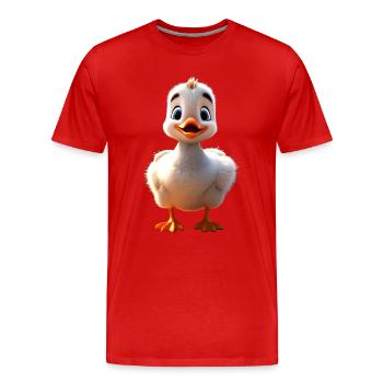 Oie, Oie, Poussin, Oie mignonne, Canard, Petites Oies - T-shirt bio Premium Homme - rouge - Devant - Damien (186cm)