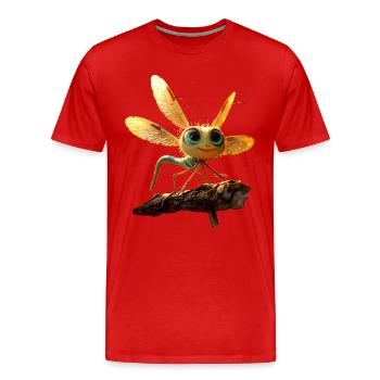 Libellule Libellule Ailes Colorées Libellules Mignonnes - T-shirt bio Premium Homme - rouge - Devant - Damien (186cm)