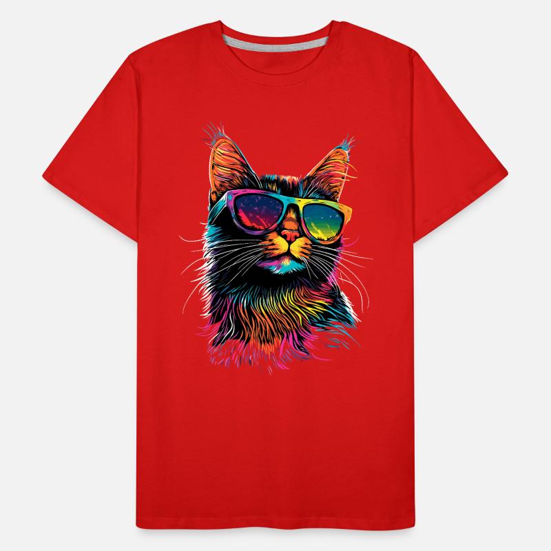 Savannah Chat Chat Maman Mignon Serval Léopard Chats T-shirt bio Premium Homme