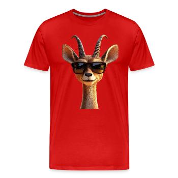 Antilope, Koudou, Gazelle, Afrique, Serengeti, Antilope - T-shirt bio Premium Homme - rouge - Devant - Damien (186cm)