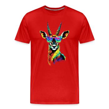 Antelope, Kudu, Gazelle, Africa, Serengeti, Antelope - Men's Premium Organic T-Shirt - red - Front - Damien (186cm)