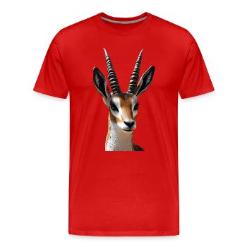 Antilope, Koudou, Gazelle, Afrique, Serengeti, Antilope - T-shirt bio Premium Homme - rouge - Devant - Damien (186cm)