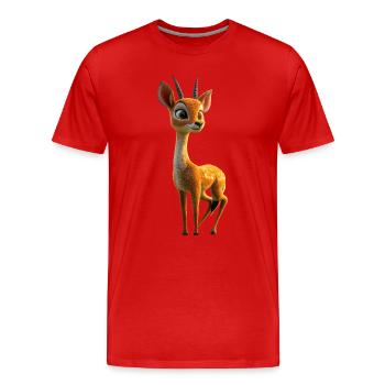 Antilope, Koudou, Gazelle, Afrique, Serengeti, Antilope - T-shirt bio Premium Homme - rouge - Devant - Damien (186cm)
