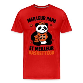 Meilleur basketteur meilleur papa Basket Sport - T-shirt bio Premium Homme - rouge - Devant - Damien (186cm)