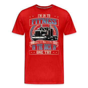 Truck Driver - Men's Premium Organic T-Shirt - red - Front - Damien (186cm)