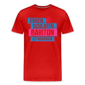 Hobby Bariton - Männer Premium Bio T-Shirt - Rot - Vorne - Damien (186cm)