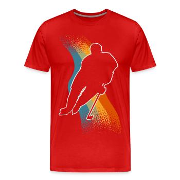Hockey sur glace - T-shirt bio Premium Homme - rouge - Devant - Damien (186cm)