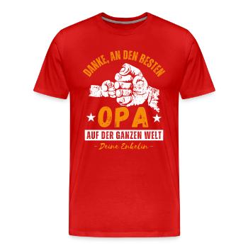 Opa und Enkelin - Männer Premium Bio T-Shirt - Rot - Vorne - Damien (186cm)