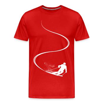 Piste de ski, Après-ski, Sports d’hiver, Vacances au ski - T-shirt bio Premium Homme - rouge - Devant - Damien (186cm)