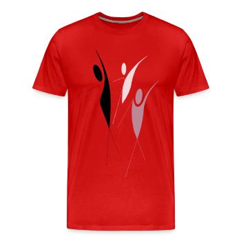 Le plaisir du mouvement - T-shirt bio Premium Homme - rouge - Devant - Damien (186cm)