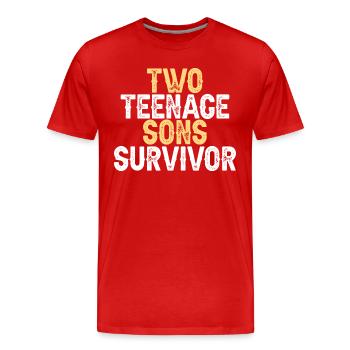 Family Son Teens Mom Dad - Men's Premium Organic T-Shirt - red - Front - Damien (186cm)