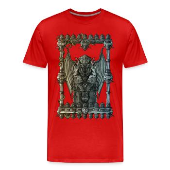 Cthulhu - T-shirt bio Premium Homme - rouge - Devant - Damien (186cm)