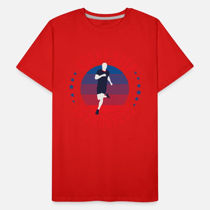 Runner Every Step is Progress Men's Premium Organic T-Shirt
