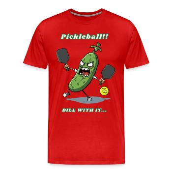 Pickleball - T-shirt bio Premium Homme - rouge - Devant - Damien (186cm)