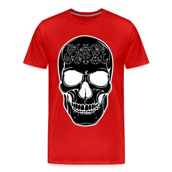 Schädelgrafik Black Metal - Männer Premium Bio T-Shirt - Rot - Vorne - Damien (186cm)