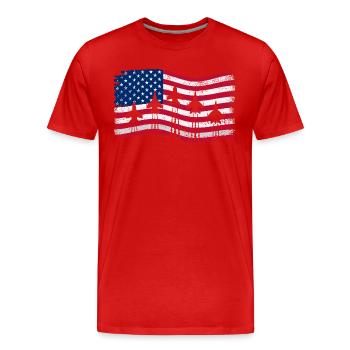 Amerikanische Kampfjets 4. Juli - Männer Premium Bio T-Shirt - Rot - Vorne - Damien (186cm)