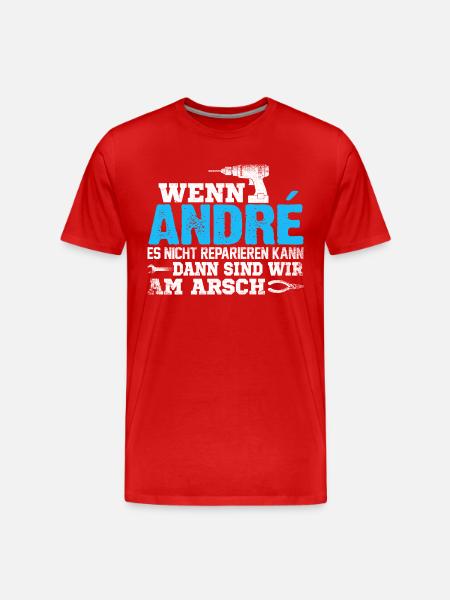 ANDRÉ - kann es reparieren - Männer Premium Bio T-Shirt - Rot