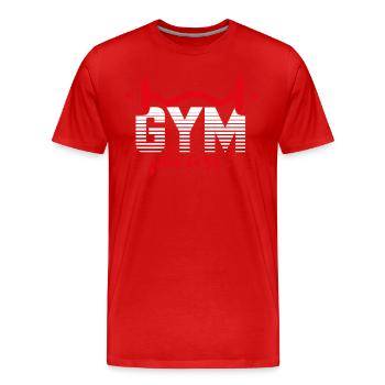 Gym Fitness - T-shirt bio Premium Homme - rouge - Devant - Damien (186cm)