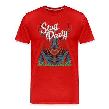 Team Groom Stag Party JGA - Men's Premium Organic T-Shirt - red - Front - Damien (186cm)