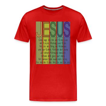 Jesus ich bin der ich bin - Männer Premium Bio T-Shirt - Rot - Vorne - Damien (186cm)