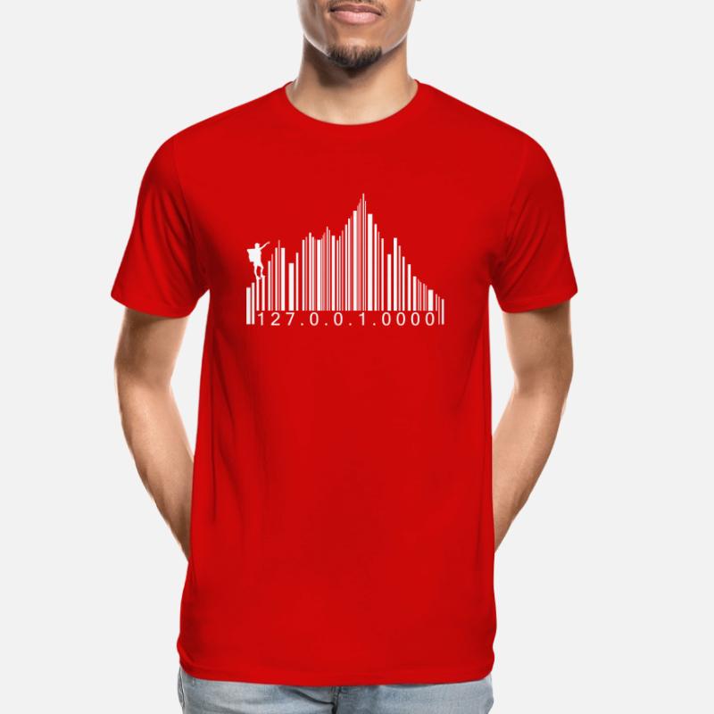 Barcode Berge Code Wandern Wanderer Strichcode Männer Premium Bio T-Shirt