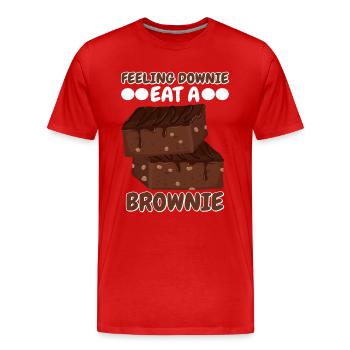 Feeling Downie Eat Brownie | Backen Tshirt | - Männer Premium Bio T-Shirt - Rot - Vorne - Damien (186cm)