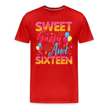 Sweet Sassy And Sixteen Sprinkles Delicious - Männer Premium Bio T-Shirt - Rot - Vorne - Damien (186cm)
