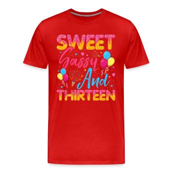 Sweet Sassy And Thirteen Sprinkles Delicious - Männer Premium Bio T-Shirt - Rot - Vorne - Damien (186cm)