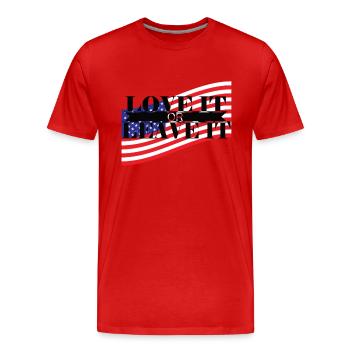 AIMEZ-LA OU LAISSEZ-LA AMERIQUE - T-shirt bio Premium Homme - rouge - Devant - Damien (186cm)