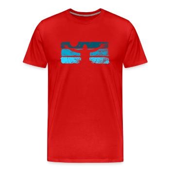 Joueur de water polo water polo - T-shirt bio Premium Homme - rouge - Devant - Damien (186cm)