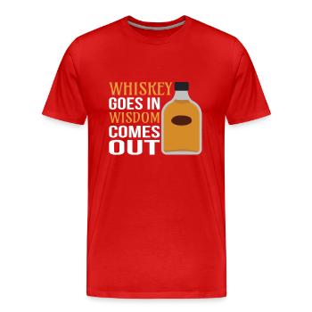 WHISKEY / ALCOHOL /DRINKING Whiskey in Wisdom out - Männer Premium Bio T-Shirt - Rot - Vorne - Damien (186cm)