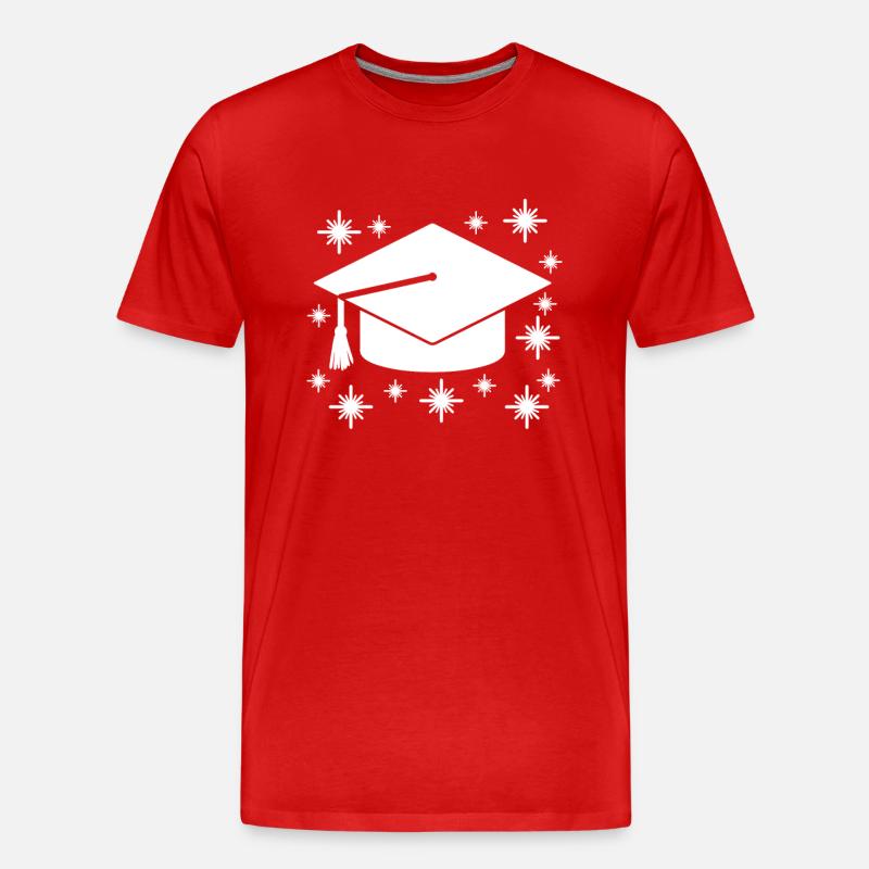 Studium Abschluss Absolventenkappe - Männer Premium Bio T-Shirt - Rot