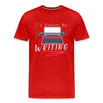Author Writing Writer Literature - Men's Premium Organic T-Shirt - red - Front - Damien (186cm)