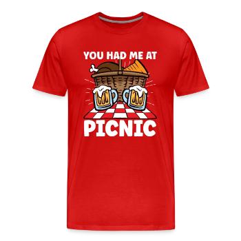 Picnic Lover Pique-Panier de nourriture Date de pique- - T-shirt bio Premium Homme - rouge - Devant - Damien (186cm)