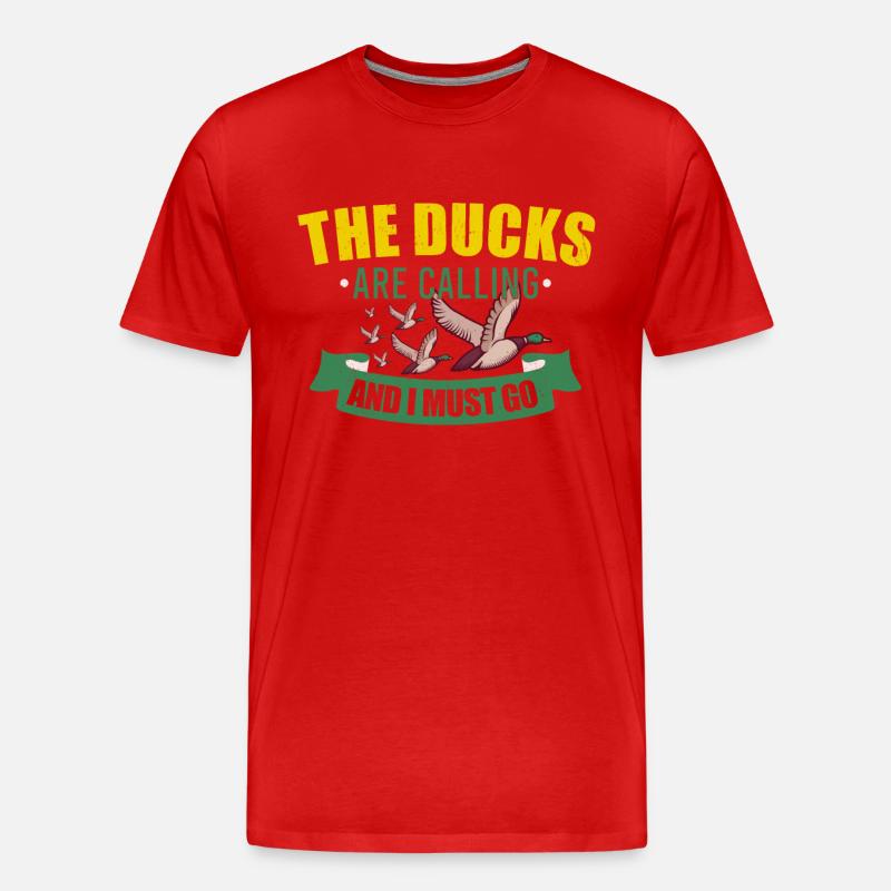 Entenjagd Entenjäger Vogeljagd - Männer Premium Bio T-Shirt - Rot